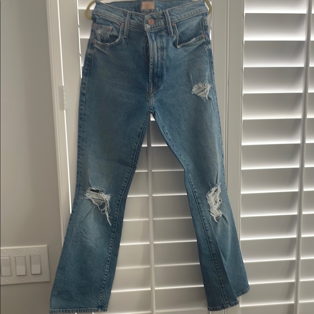 MOTHER Flare Wide Leg Blue Jeans